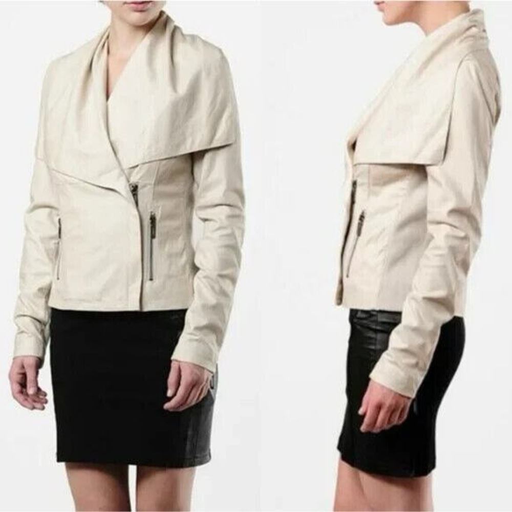 Vince Paper Leather Drape Jacket Size Medium